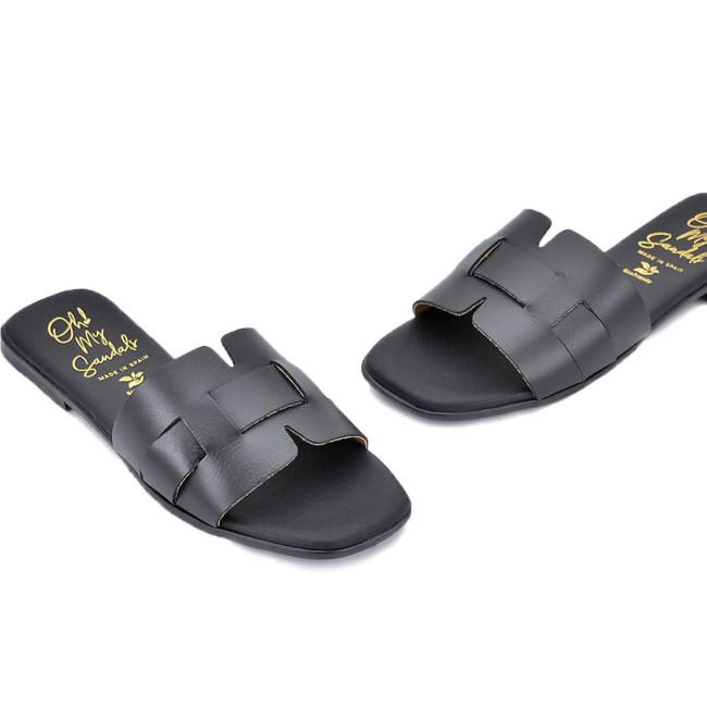 Дамски чехли от естествена кожа 5800 soft negro