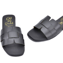 Дамски чехли от естествена кожа 5800 soft negro
