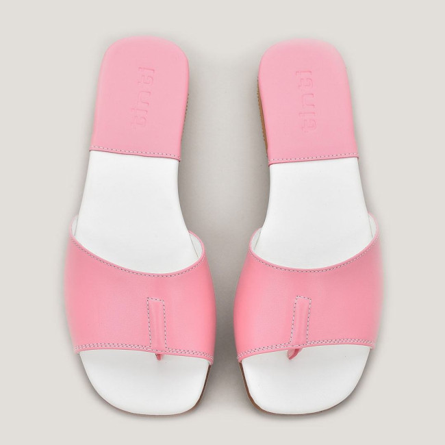 Дамски чехли от естествена кожа Zarena pink