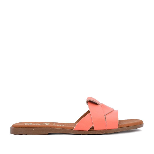Дамски чехли от естествена кожа 5805 soft coral