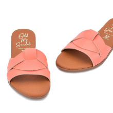 Дамски чехли от естествена кожа 5805 soft coral