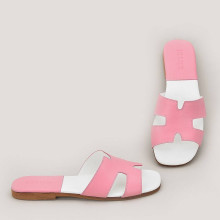 Дамски чехли от естествена кожа Milica pink