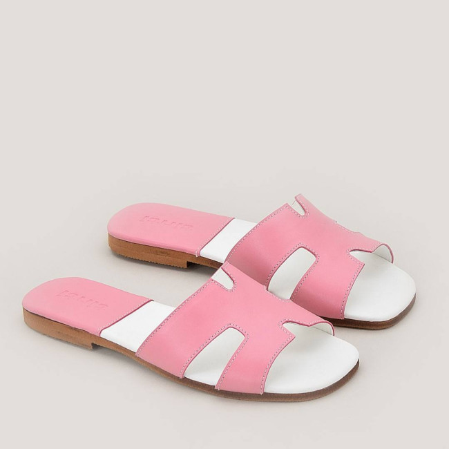 Дамски чехли от естествена кожа Milica pink