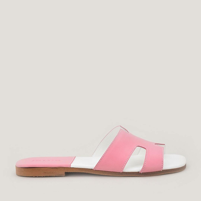 Дамски чехли от естествена кожа Milica pink