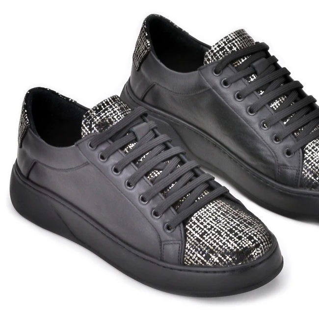 Дамски кецове Emili black silver